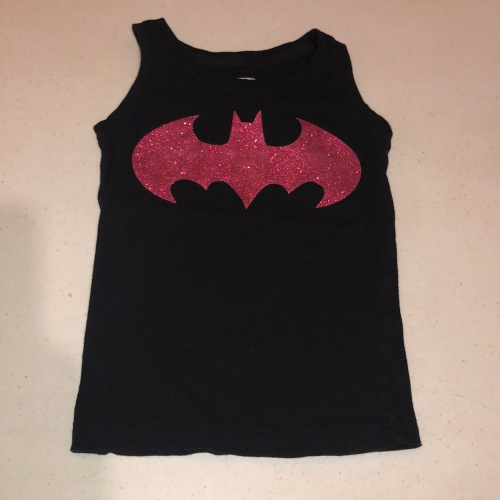 Size XS (4/5) black/pink glitter Batman tank
